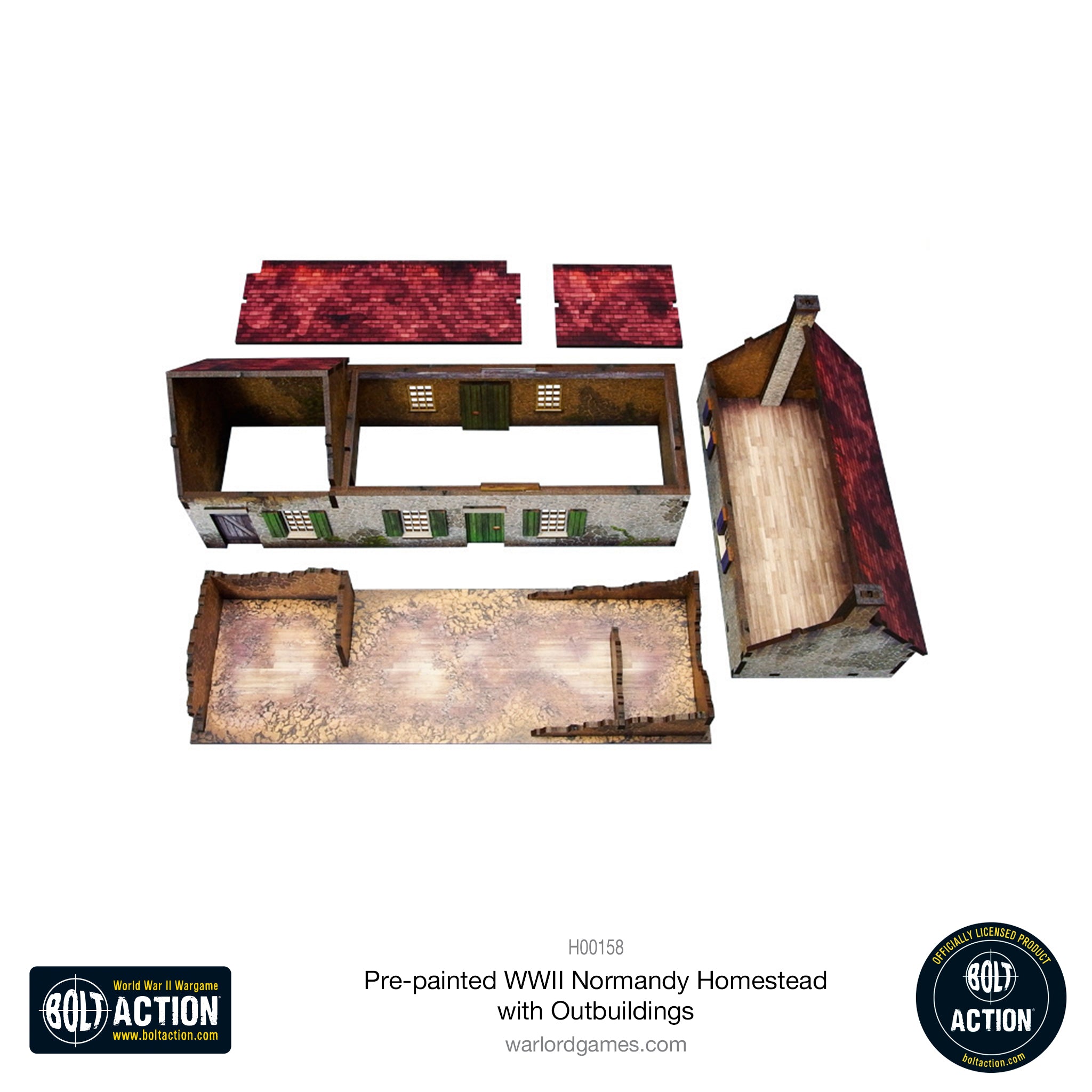 Bolt Action: Pre-painted WWII Normandy Homestead with Outbuildings