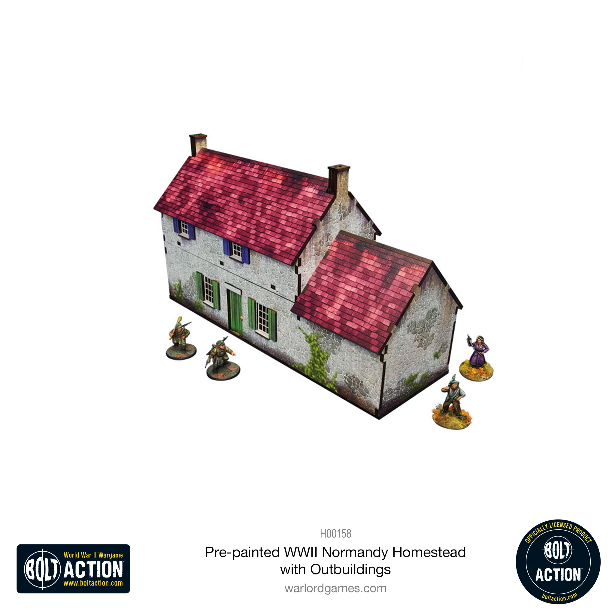 Bolt Action: Pre-painted WWII Normandy Homestead with Outbuildings