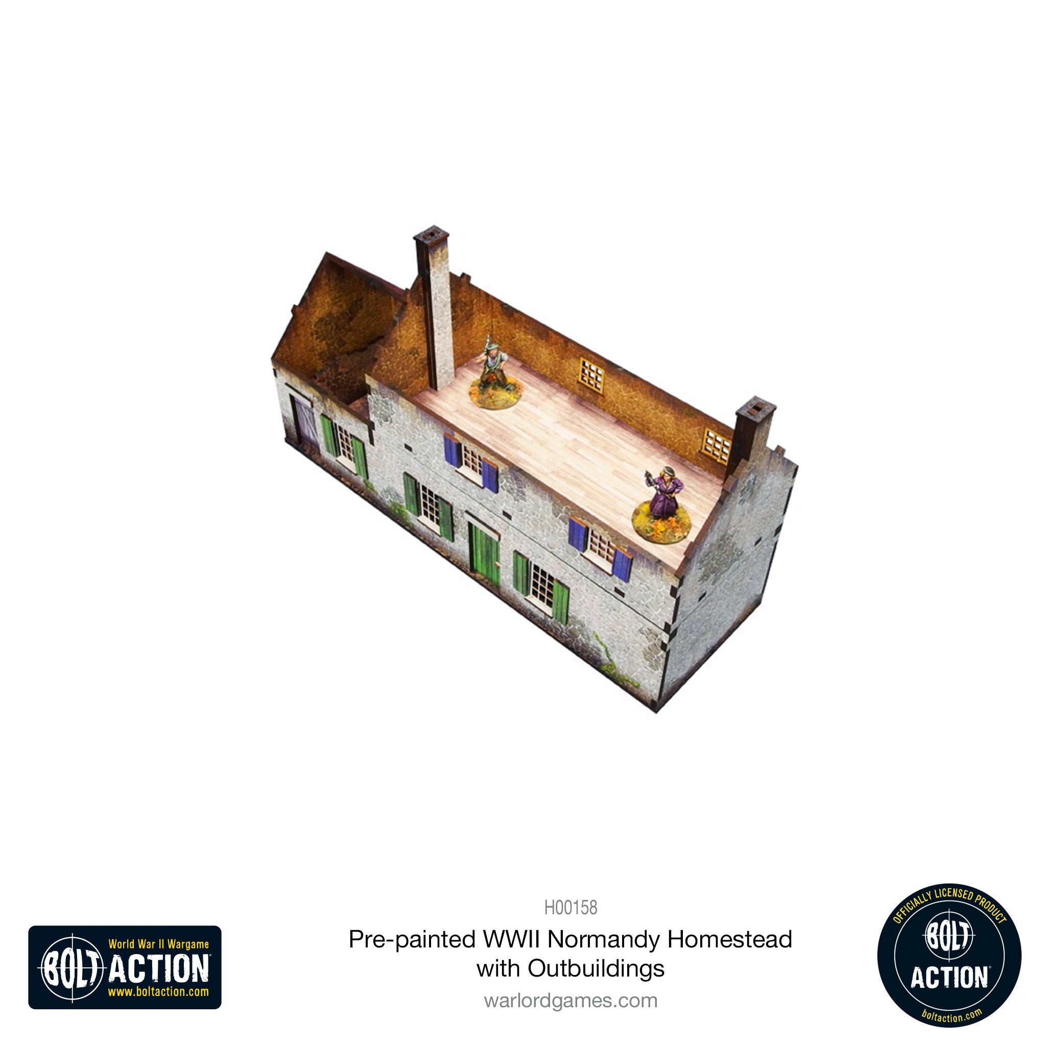 Bolt Action: Pre-painted WWII Normandy Homestead with Outbuildings