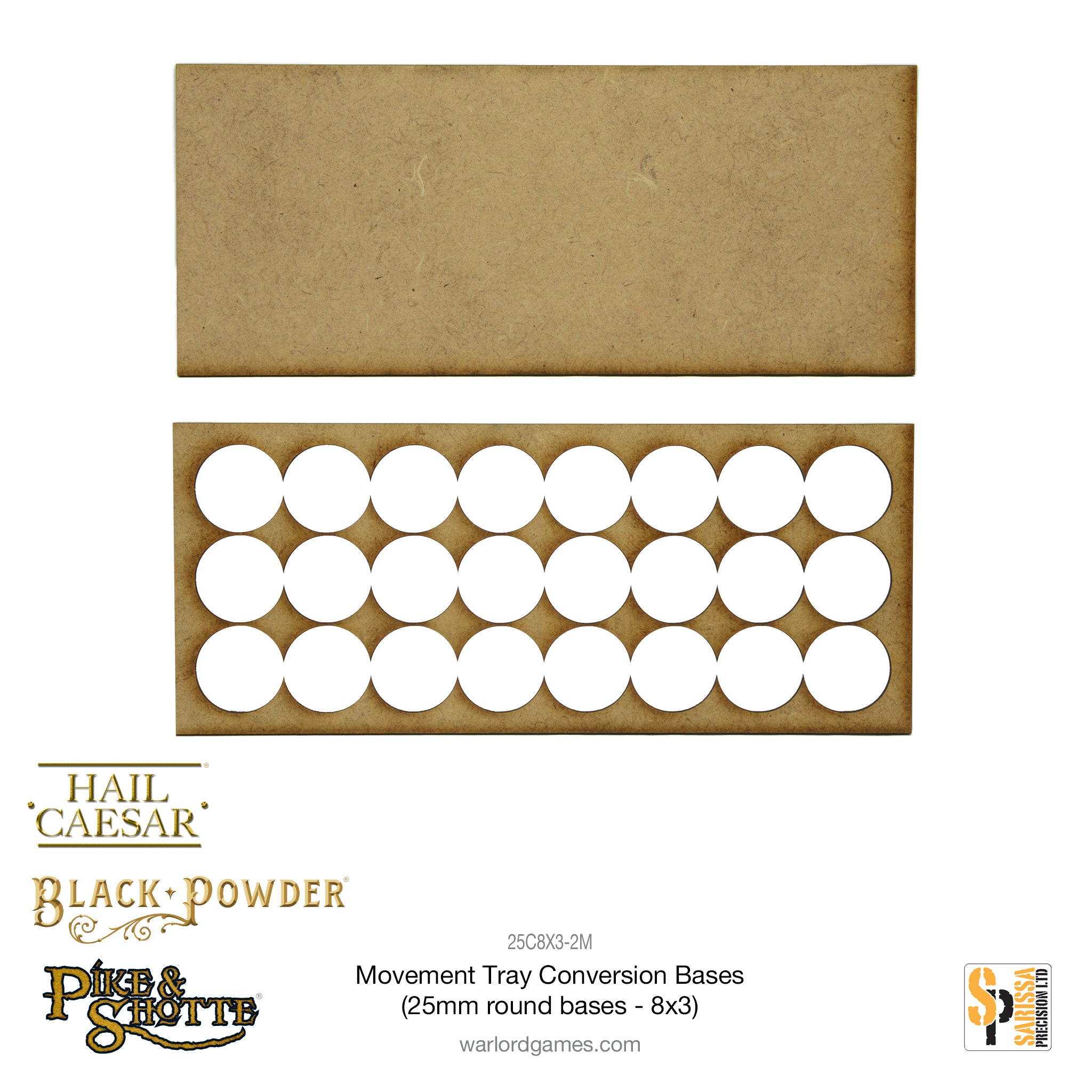 Movement Tray Conversion Bases (25mm round bases - 8x3)