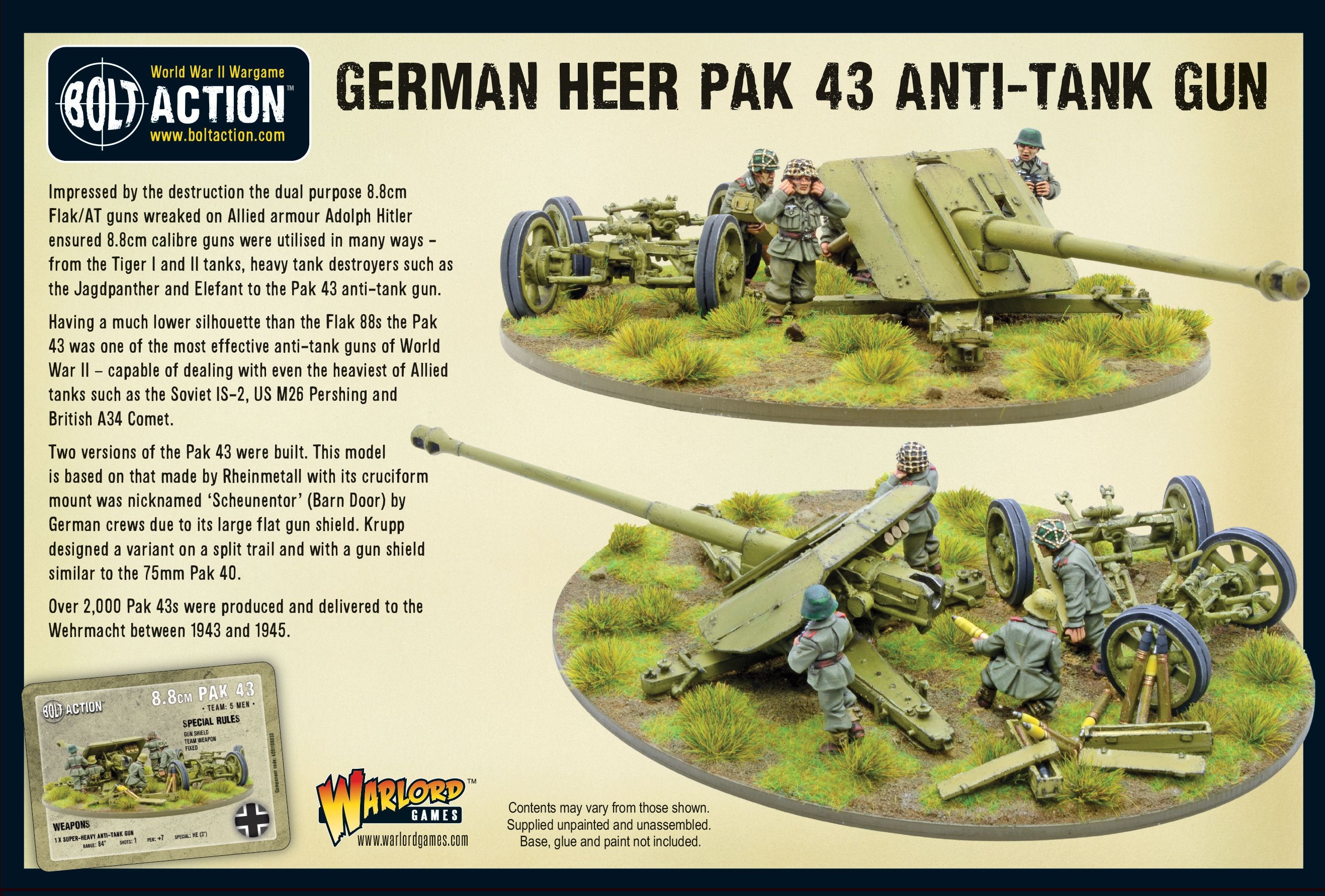 German Heer Pak 43 anti-tank gun