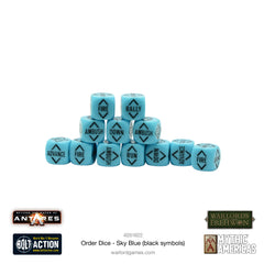 Order Dice - Sky Blue (Black Symbols)