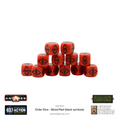 Order Dice - Blood Red (Black Symbols)