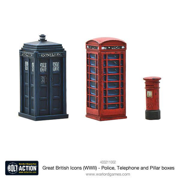 Great British Icons (WWII) - Police, Telephone and Pillar boxes