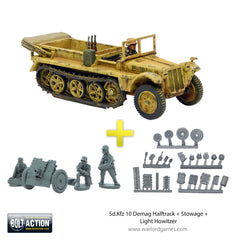 Sd.Kfz 10 Demag Halftrack + Stowage + Light Howitzer