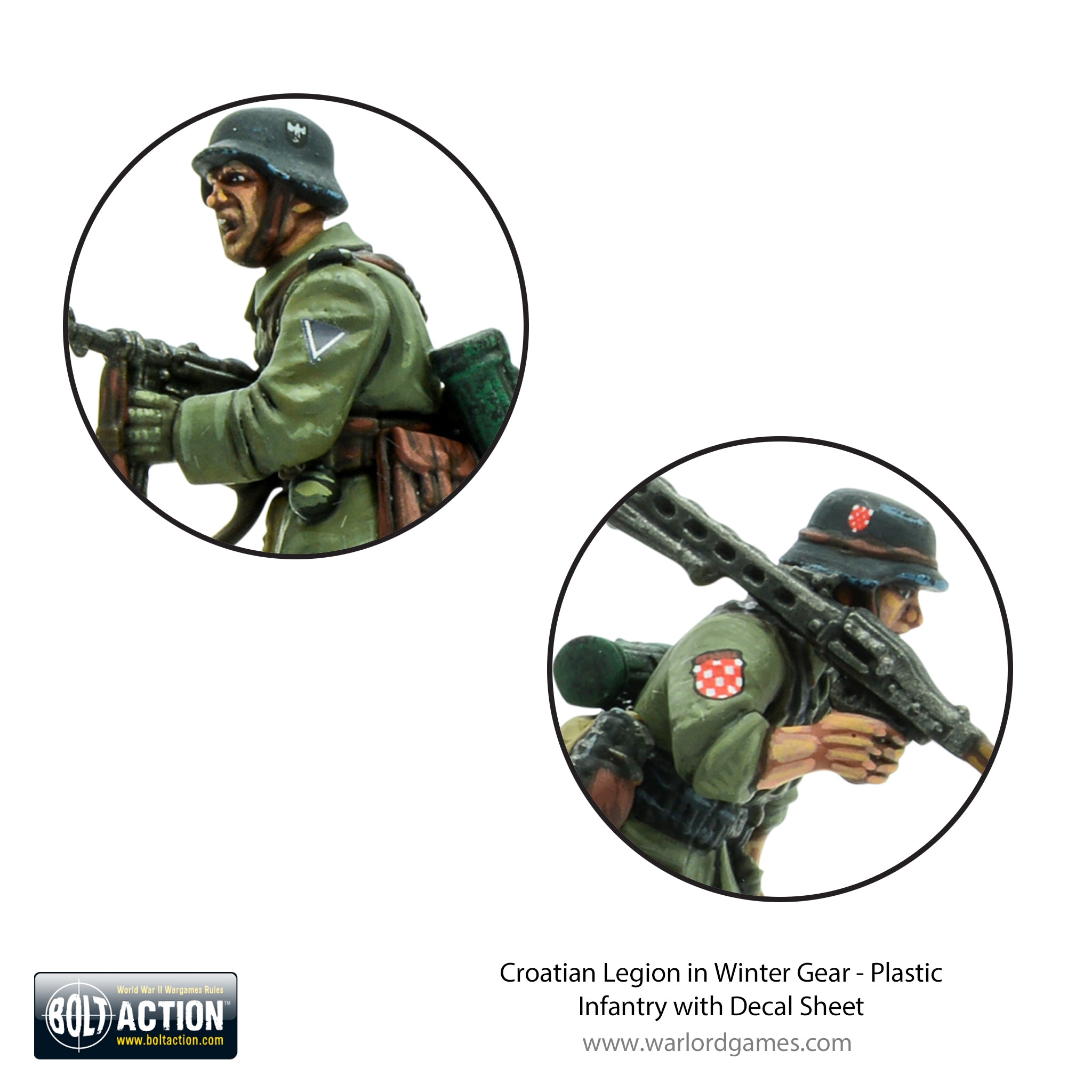 Croatian Legion in Winter Gear - Plastic Infantry with Decal Sheet