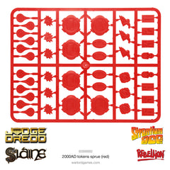 Plastic 2000AD tokens sprue - RED