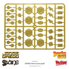 Plastic 2000AD tokens sprue Gold