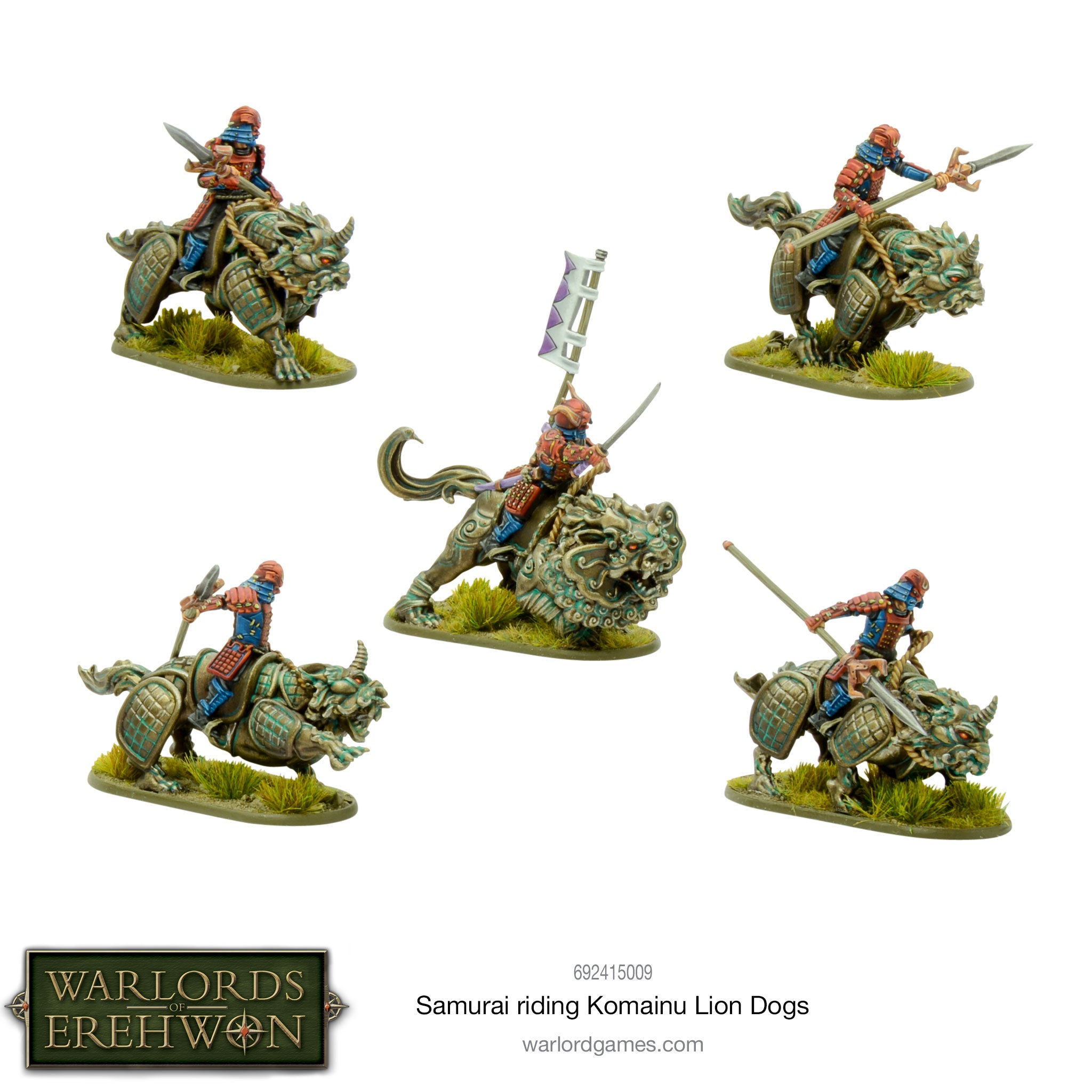 Warlords of Erehwon: Samurai riding Komainu Lion Dogs