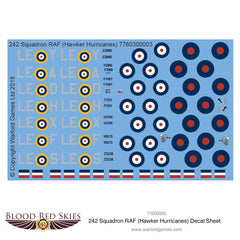 242 Squadron RAF (Hawker Hurricanes) decal sheet
