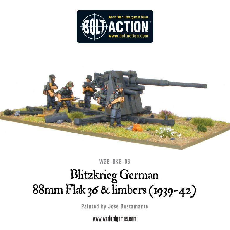 Blitzkrieg German 88mm Flak 36 & limbers (1939-42)