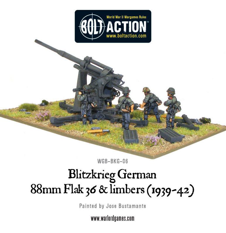 Blitzkrieg German 88mm Flak 36 & limbers (1939-42)