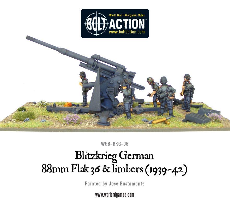 Blitzkrieg German 88mm Flak 36 & limbers (1939-42)