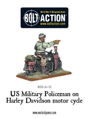 US Military Policeman on Harley Davidson motor cycle