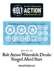 Bolt Action Ringed Allied Stars decal sheet