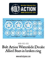 Bolt Action Allied Stars in broken ring decal sheet