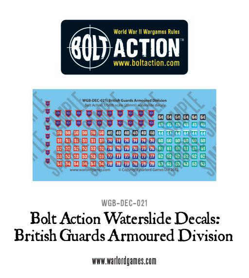 British Guards Armoured Division decal sheet