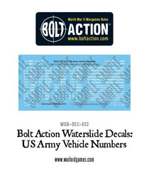 Bolt Action US vehicle numbers decals