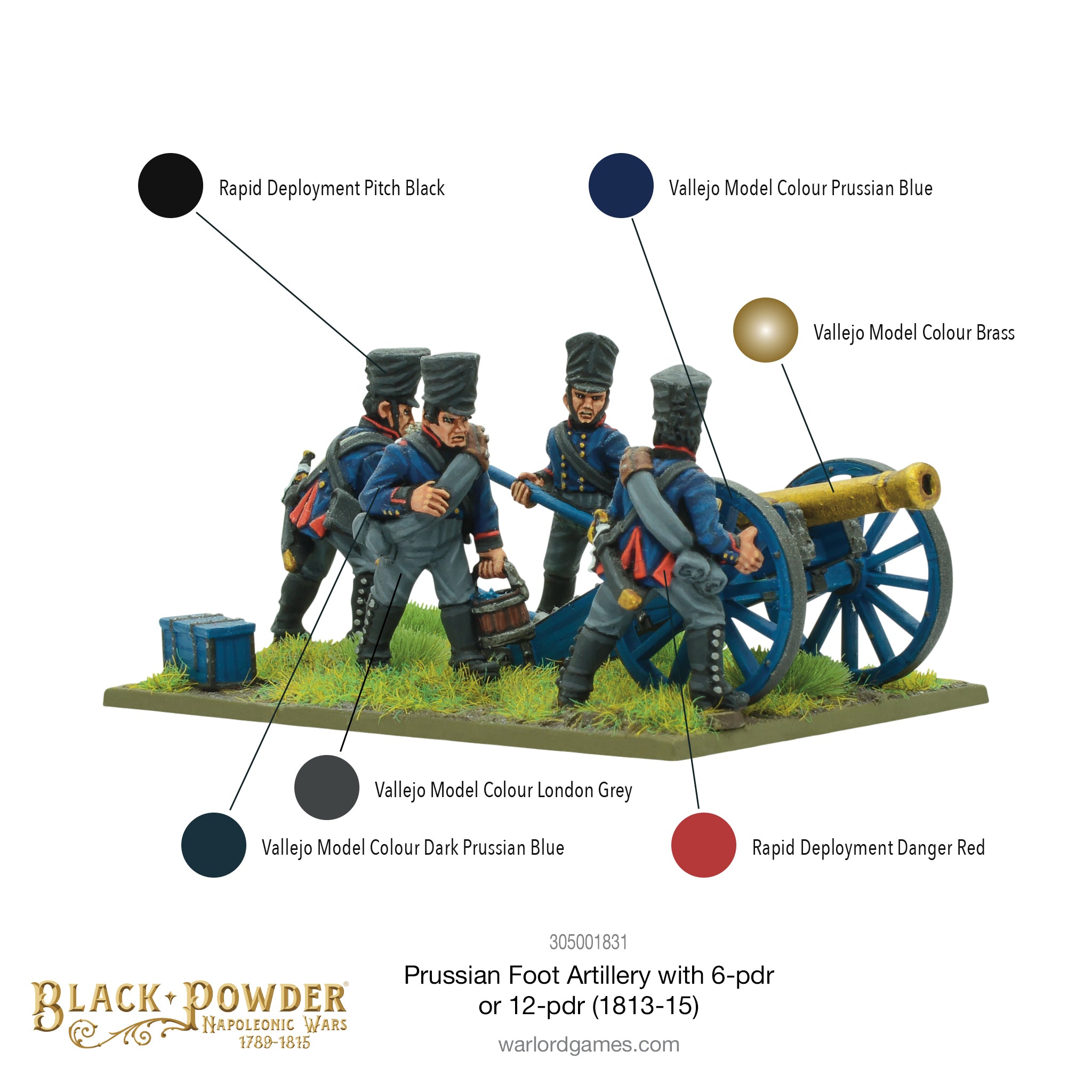 Napoleonic Prussian Foot Artillery with 6- or 12-pdr (1813-15)