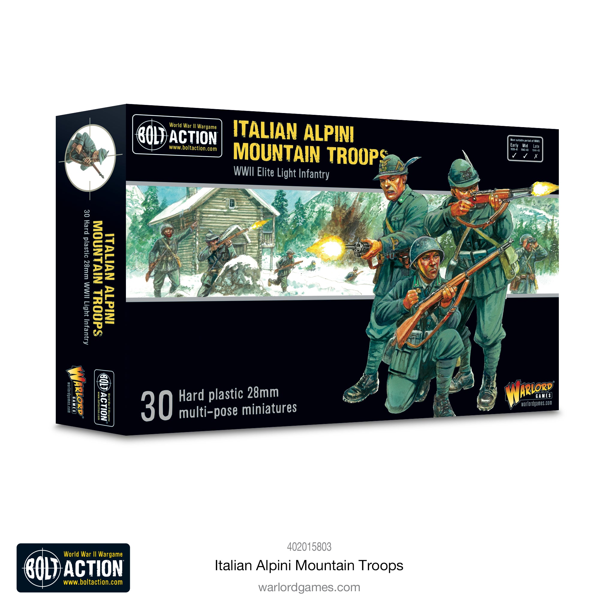 Italian Alpini Mountain Troops plastic boxed set -  Warlord Games