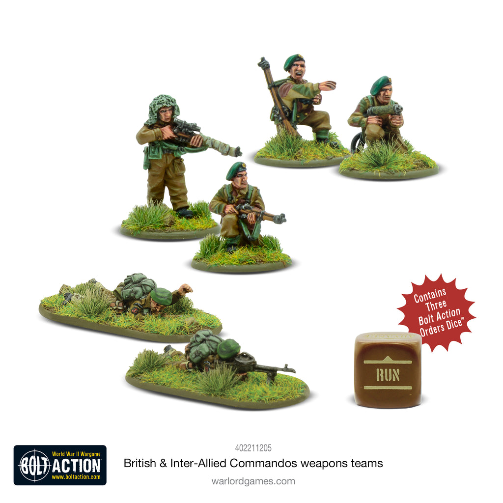 British & Inter-Allied Commandos weapons teams – Warlord Games Ltd