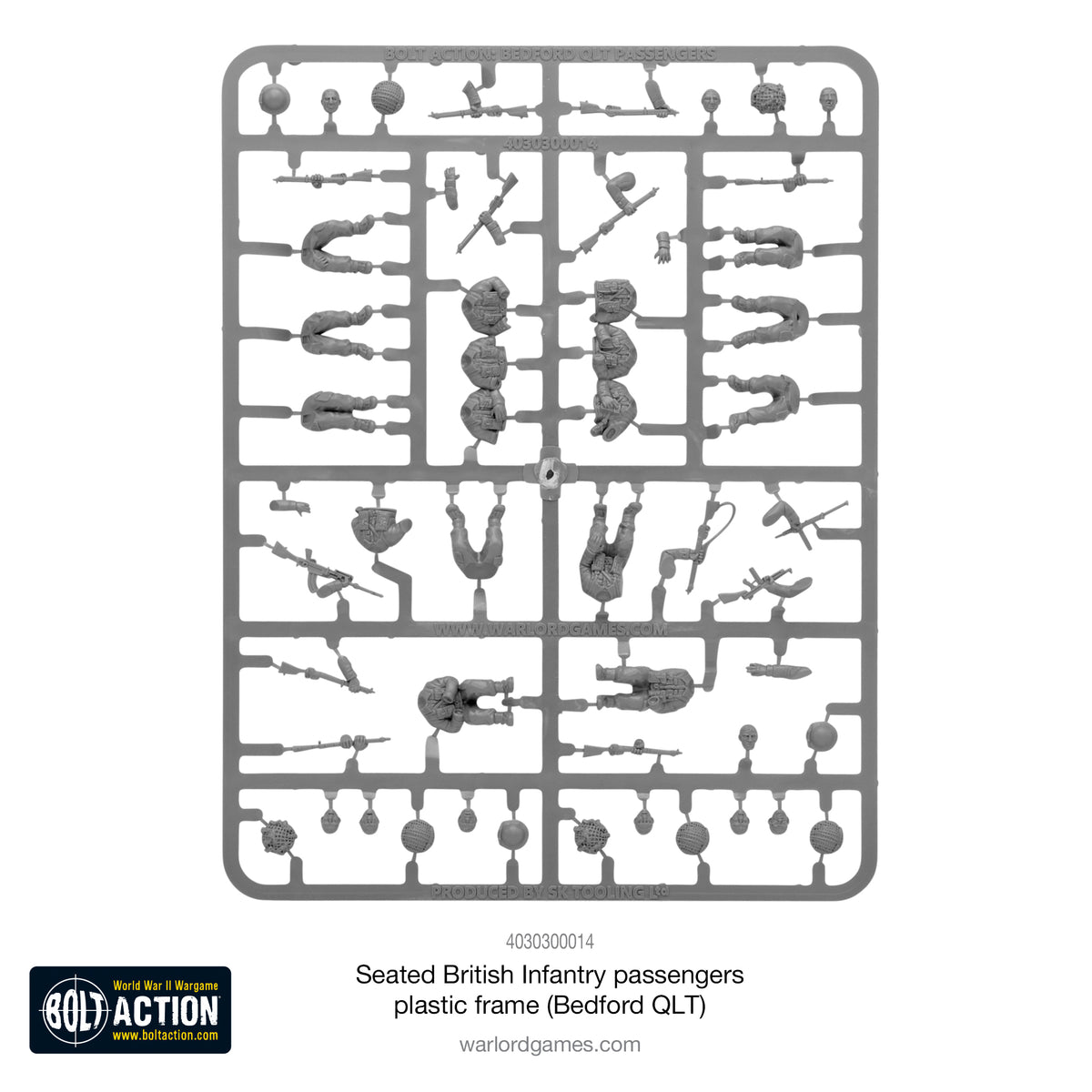 Seated British Infantry Passengers Plastic Frame (Bedford QLT)