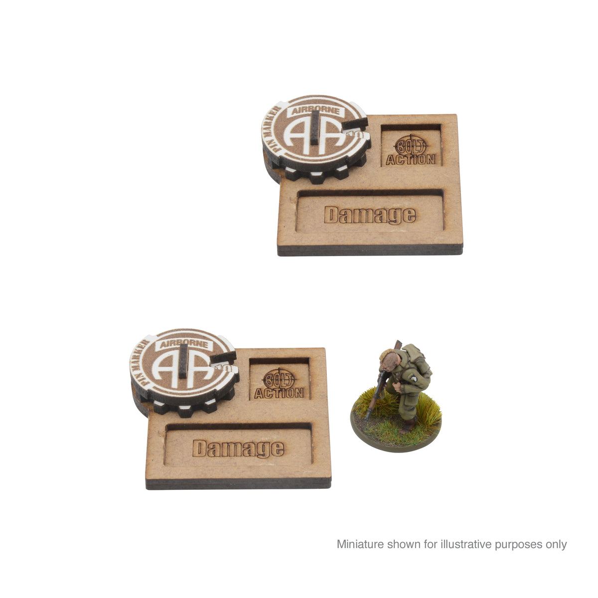 Bolt Action MDF Vehicle Pin Markers - 82nd American Airborne 'All American'