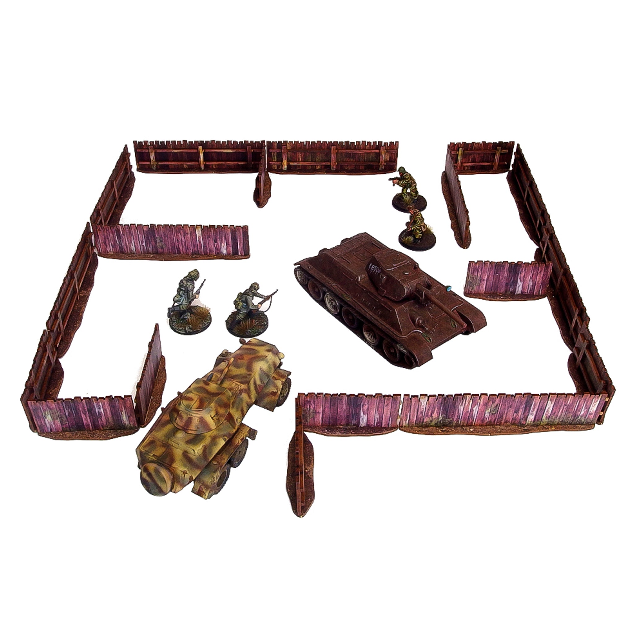 Pre-Painted WW2 Ostfront Village Low Fence