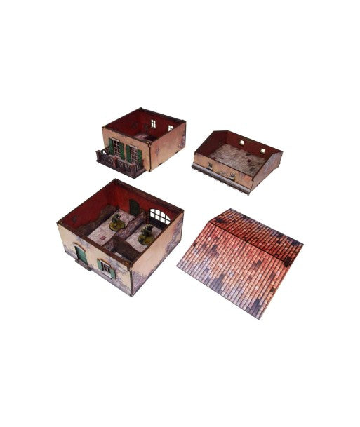 WW2 Italy Balcony House (1) PREPAINTED [28mm/1:56]