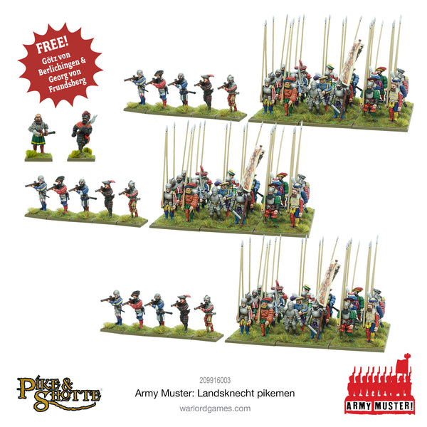 Army Muster - Landsknecht Pikemen – Warlord Games Ltd