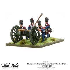 Napoleonic French Imperial Guard Foot Artillery laying 6-pdr