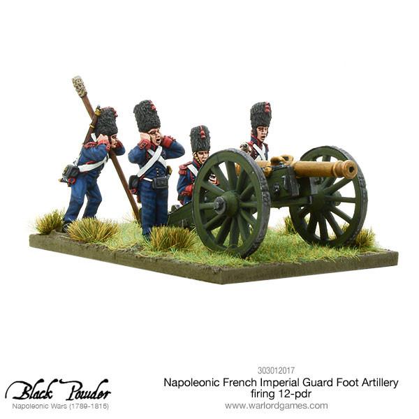 Napoleonic French Imperial Guard Foot Artillery firing 12-pdr