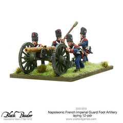 Napoleonic French Imperial Guard Foot Artillery laying 12-pdr