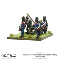 Napoleonic French Imperial Guard Foot Artillery laying 12-pdr