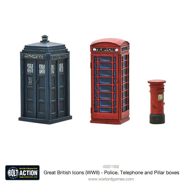 Great British Icons (WWII) - Police, Telephone and Pillar boxes