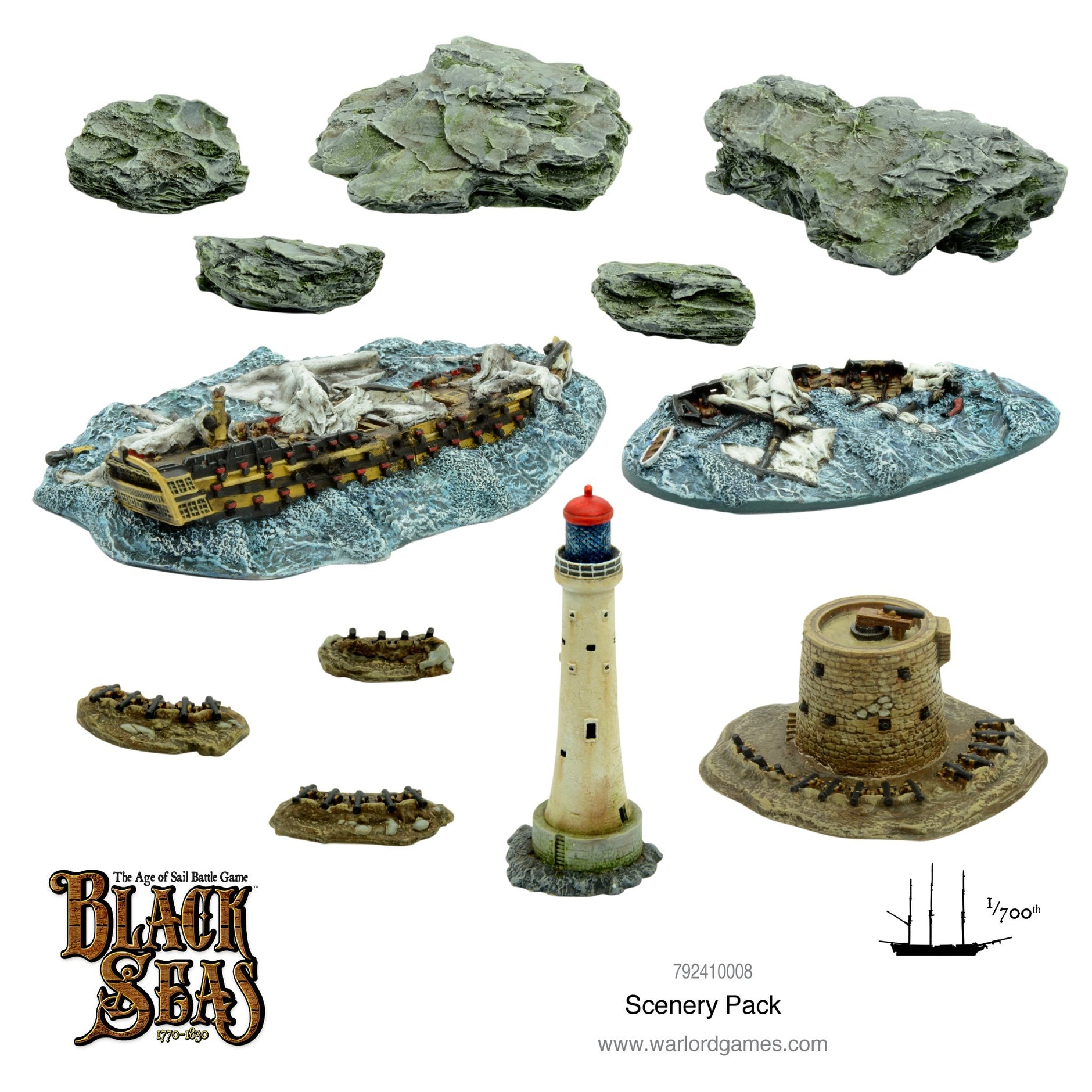 Warlord Games Black Seas French Navy 3rd Rates Of Renown - 1/700 Scale Unpainted Sailing Ship Models