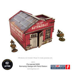Pre-painted WW2 Normandy Garage with Petrol Station