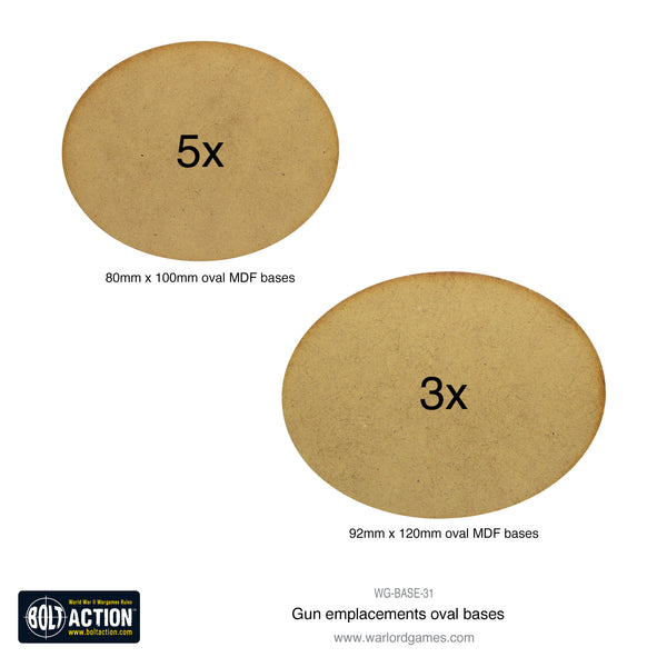 Gun Emplacements oval bases – Warlord Games Ltd