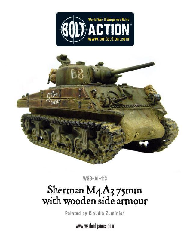Sherman M4A3 (75mm) with wooden armour