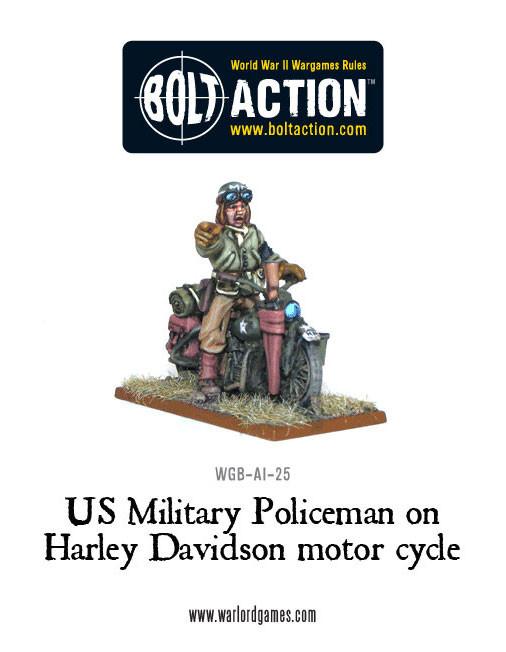 US Military Policeman on Harley Davidson motor cycle